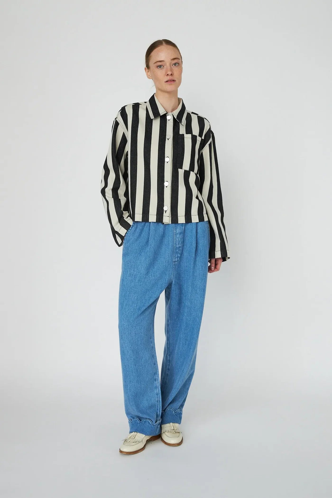 STELLA NOVA Shirt striped black/creme
