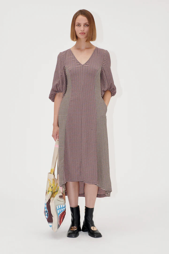 Stine Goya Dress Three Quarter Check