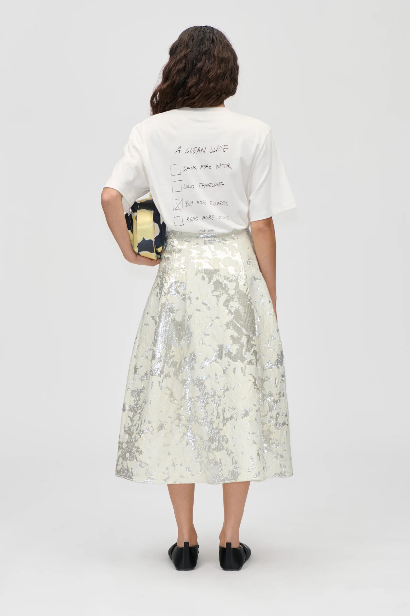 STINE GOYA Skirt "Lurex Garden" silver