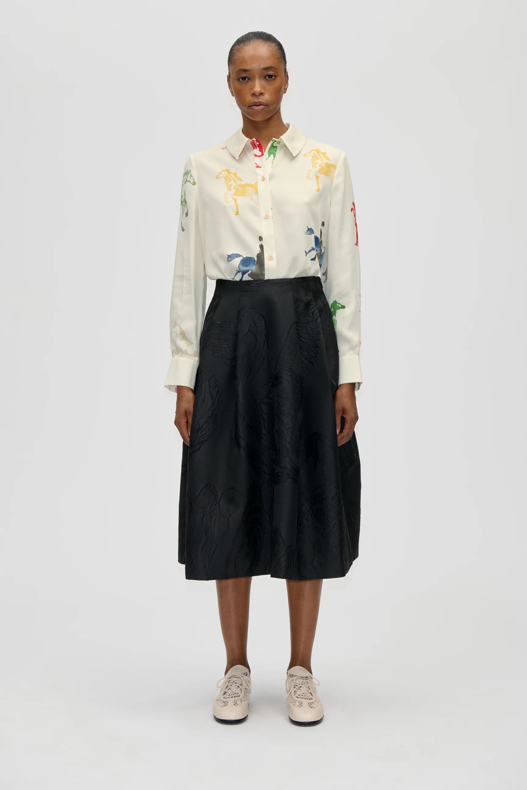 STINE GOYA Skirt "Swans" black