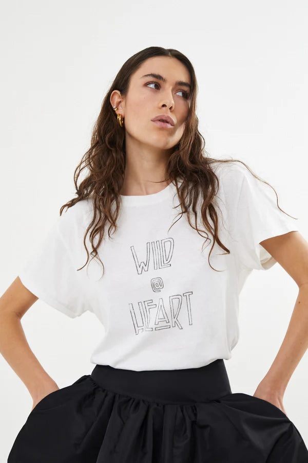 Rabens Saloner T-Shirt Ambla wild at heart white