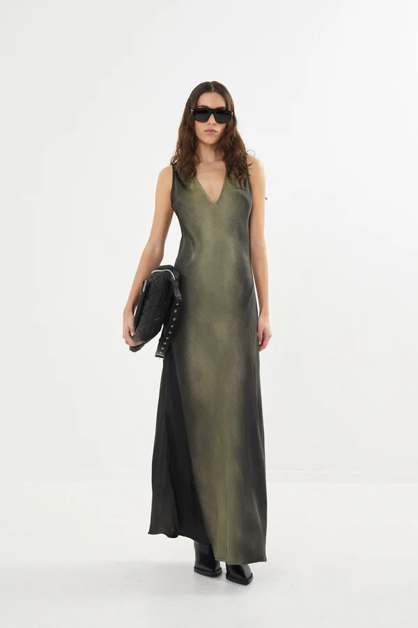 Rabens Saloner Dress Venus olive black