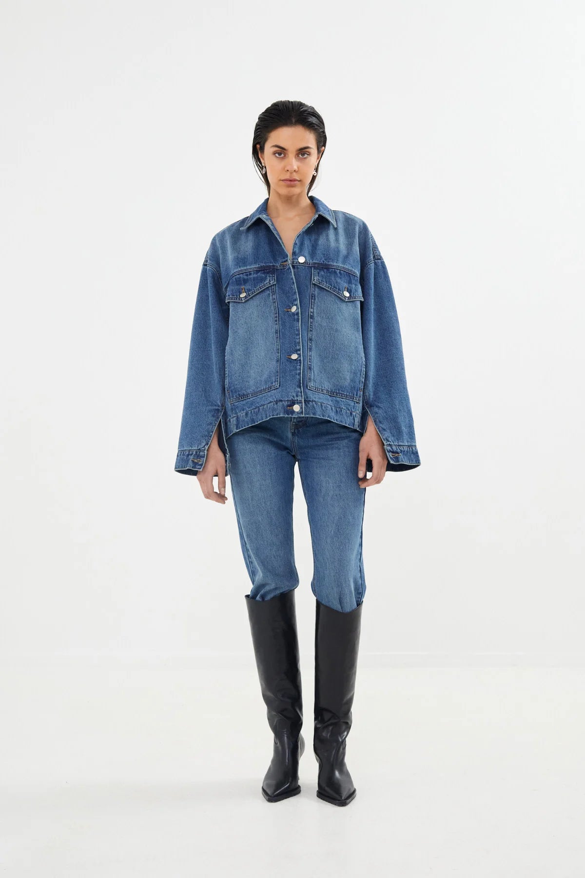 RABENS SALONER jacket "Hellelou" washed indigo