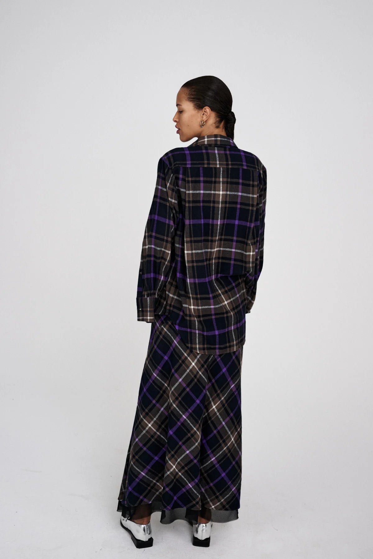 RABENS SALONER Skirt "Anemone" purple check