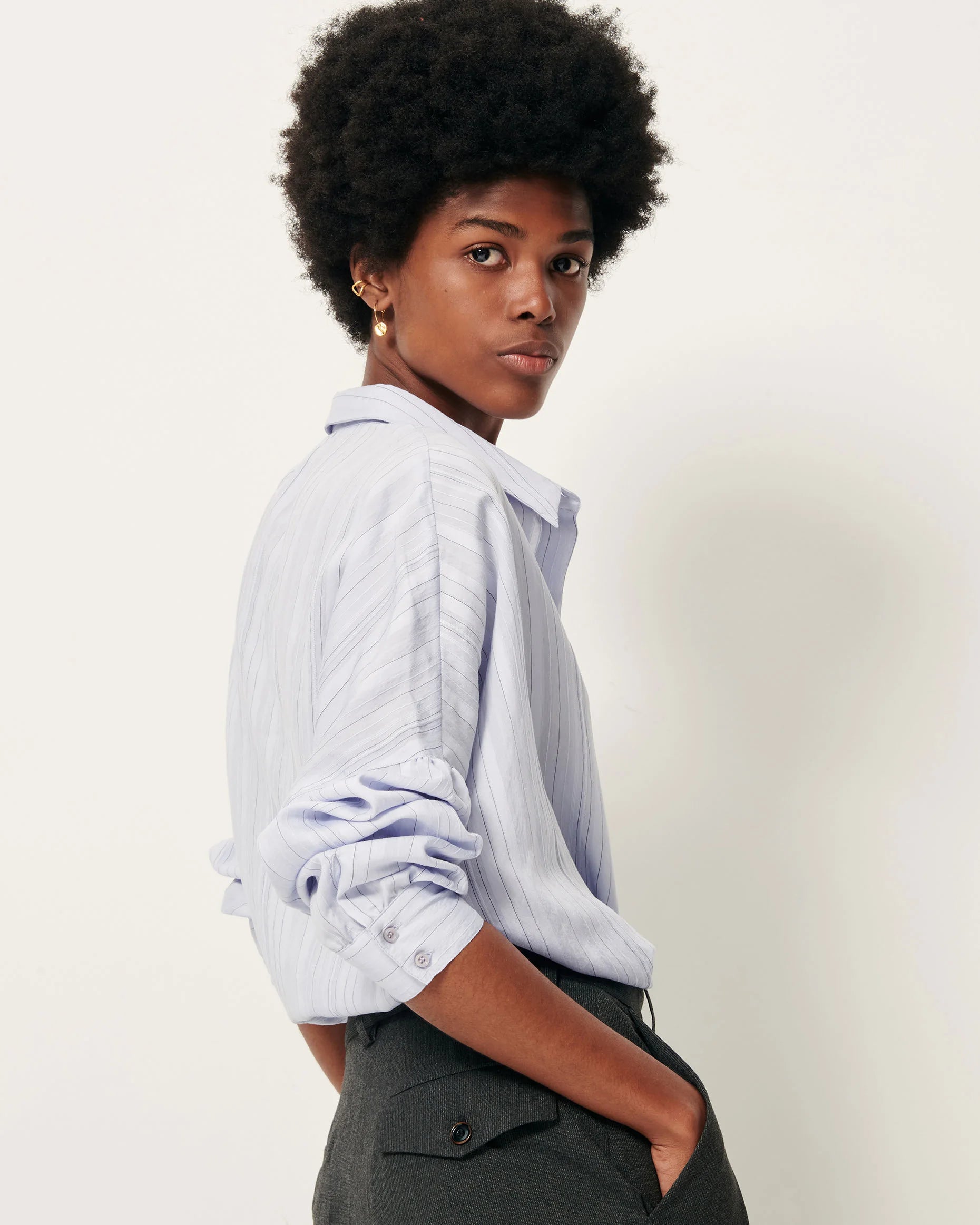 SESSUN Shirt "Botan" Celeste