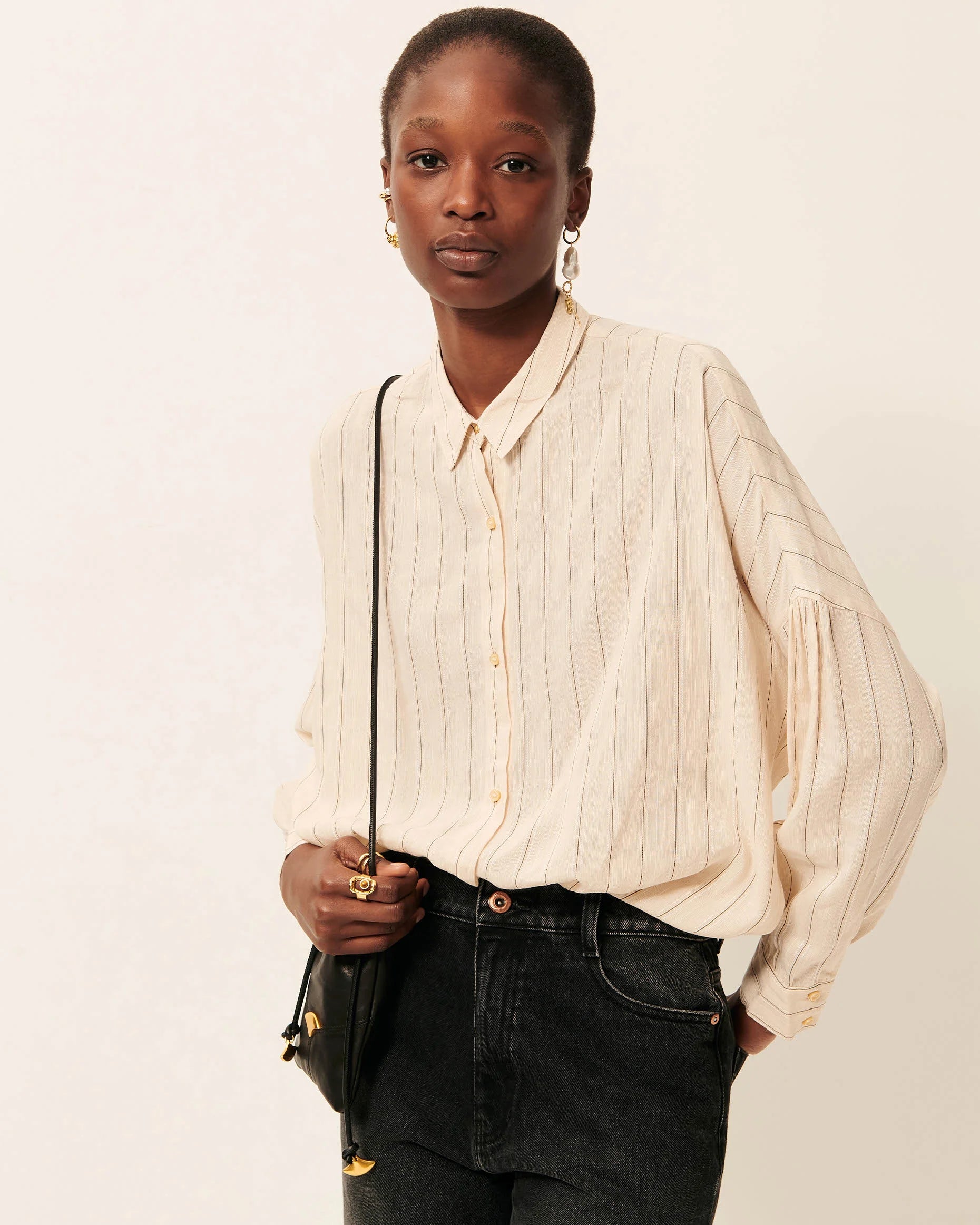 SESSUN Shirt "Botan" sandblack