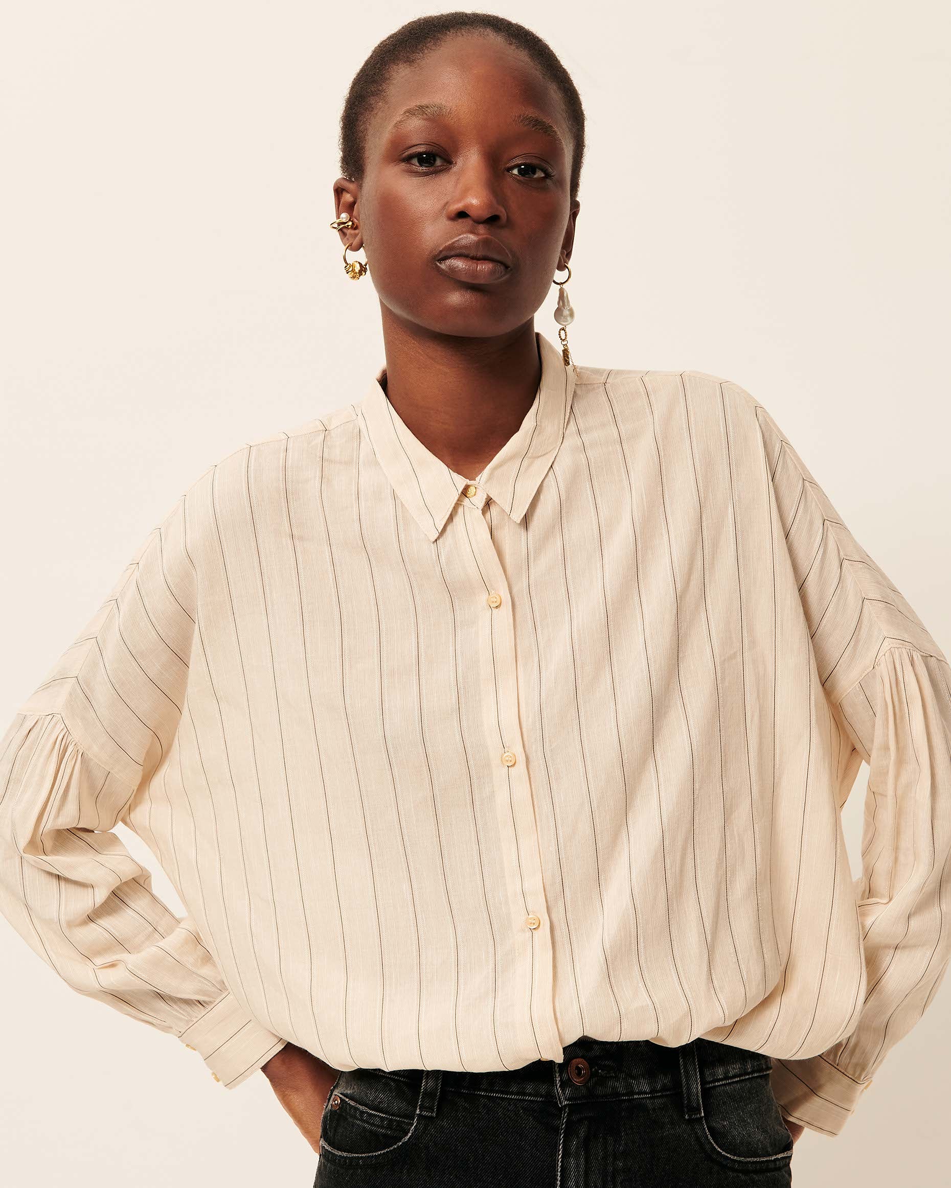SESSUN Shirt "Botan" sandblack