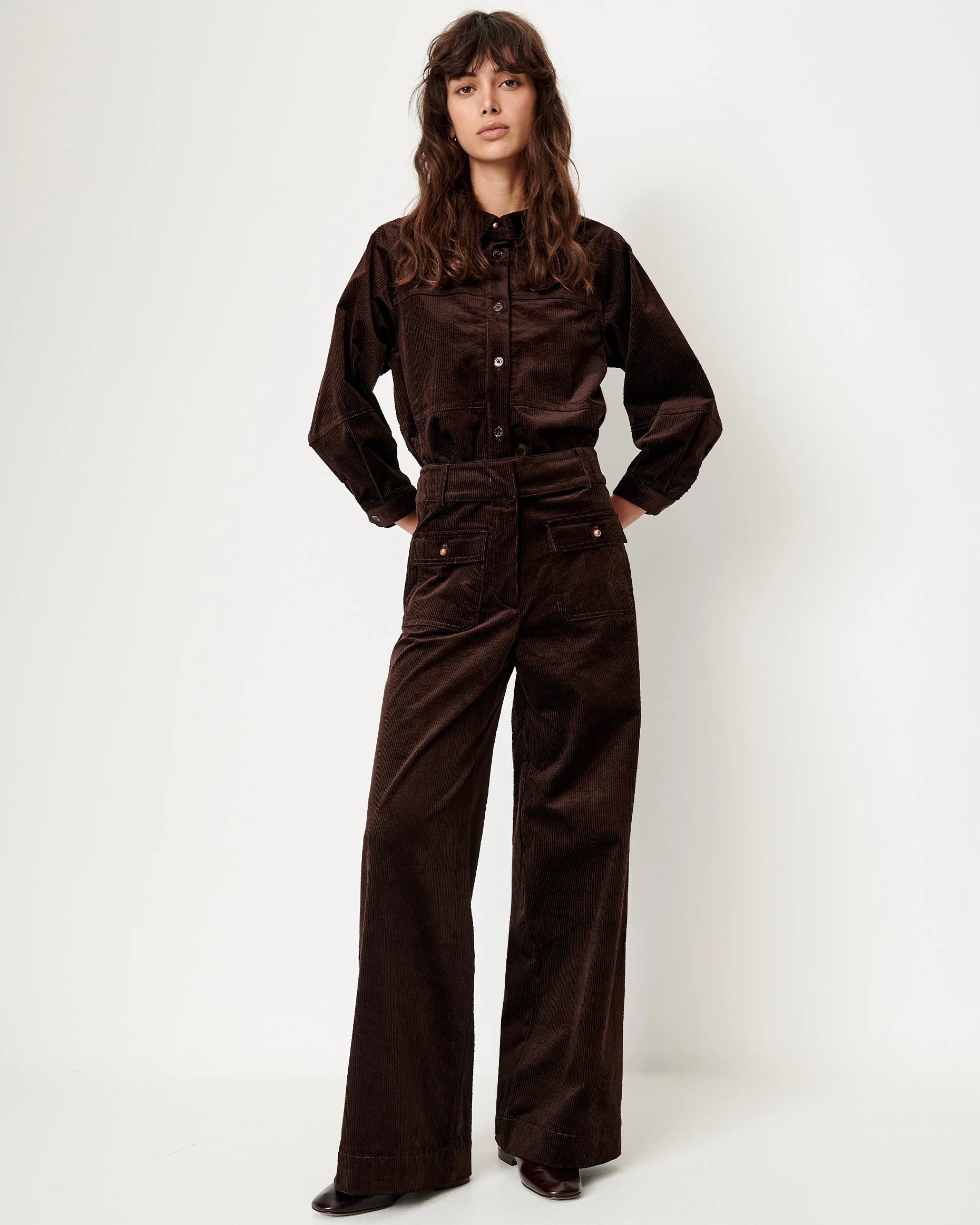 SESSUN Pants "Manhastreet" coffea