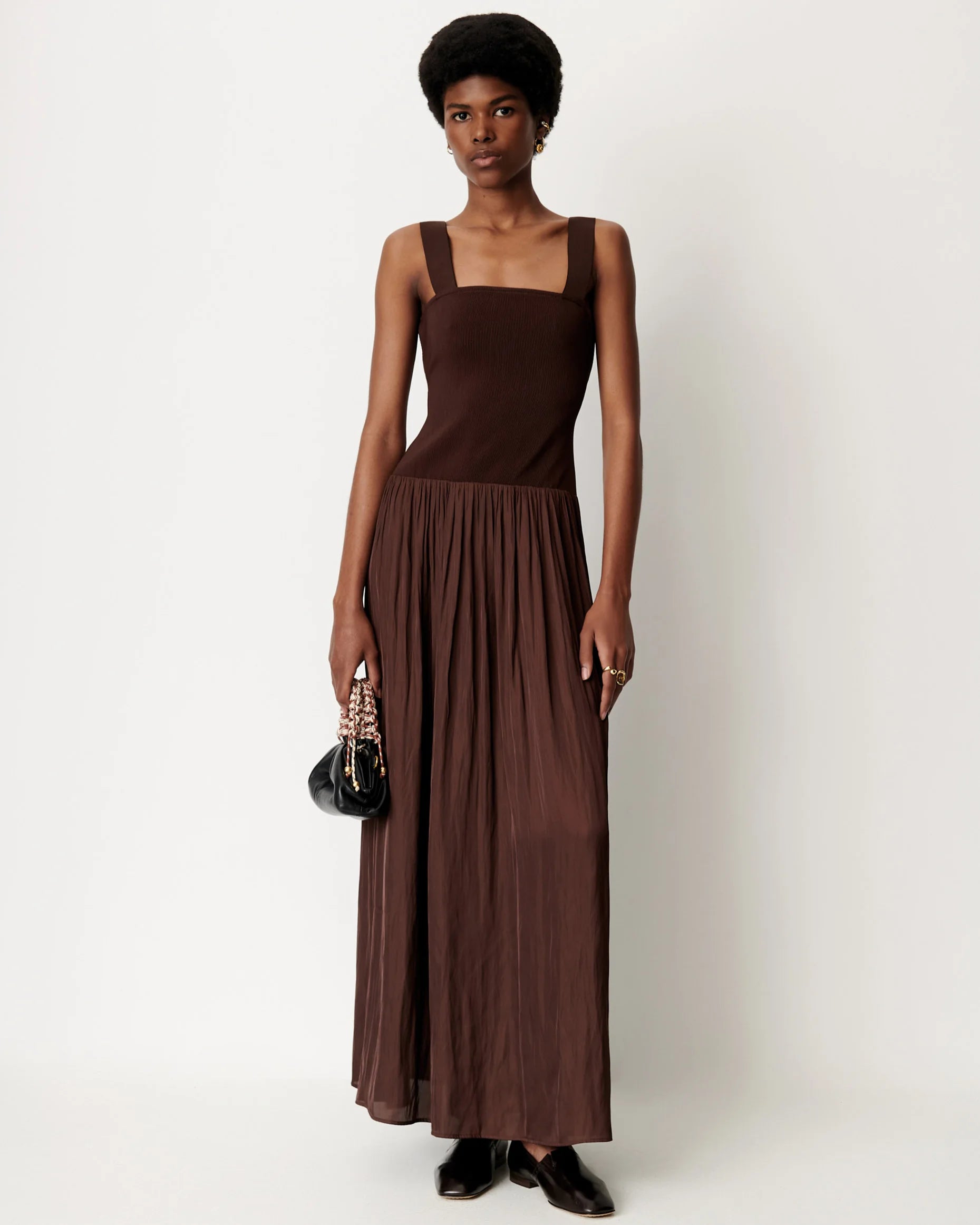 SESSUN Dress "Magnani" ganache