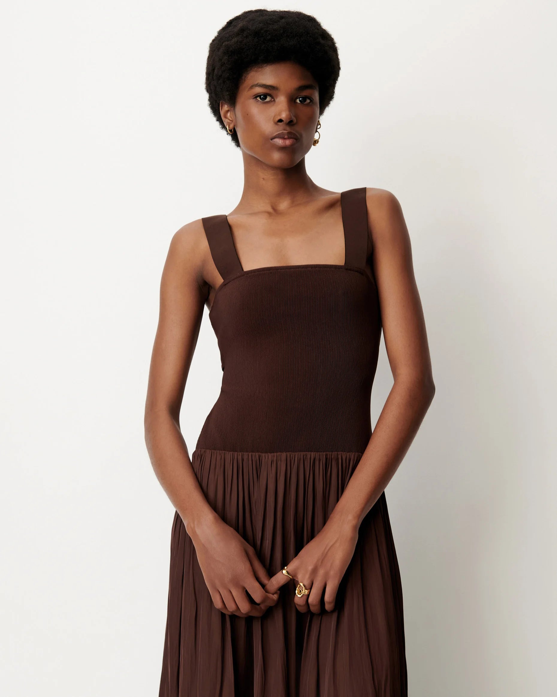 SESSUN Dress "Magnani" ganache