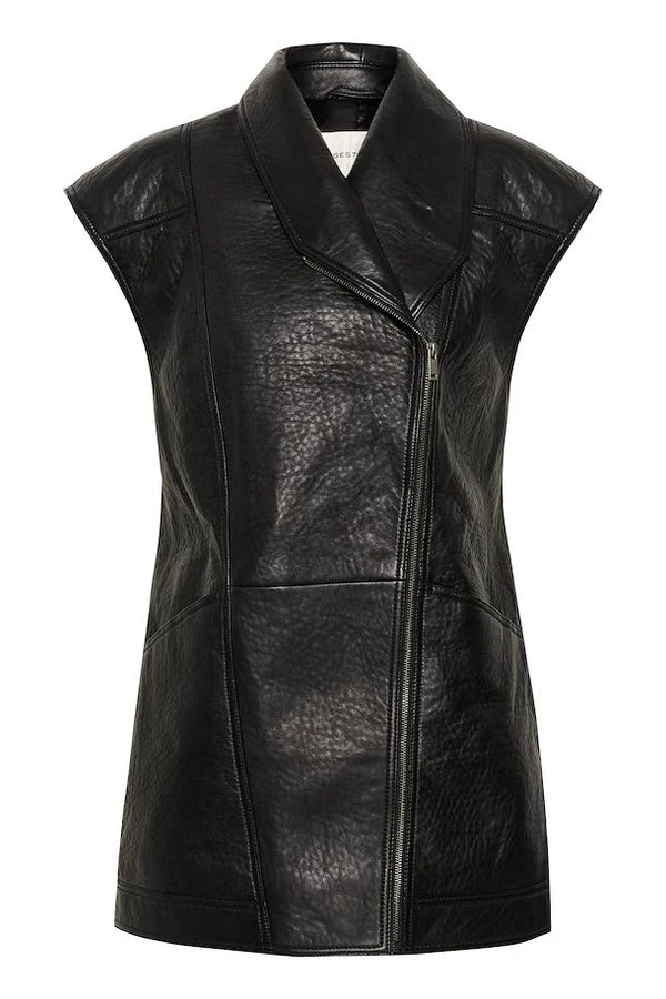 Gestuz Vest Gelly black leather