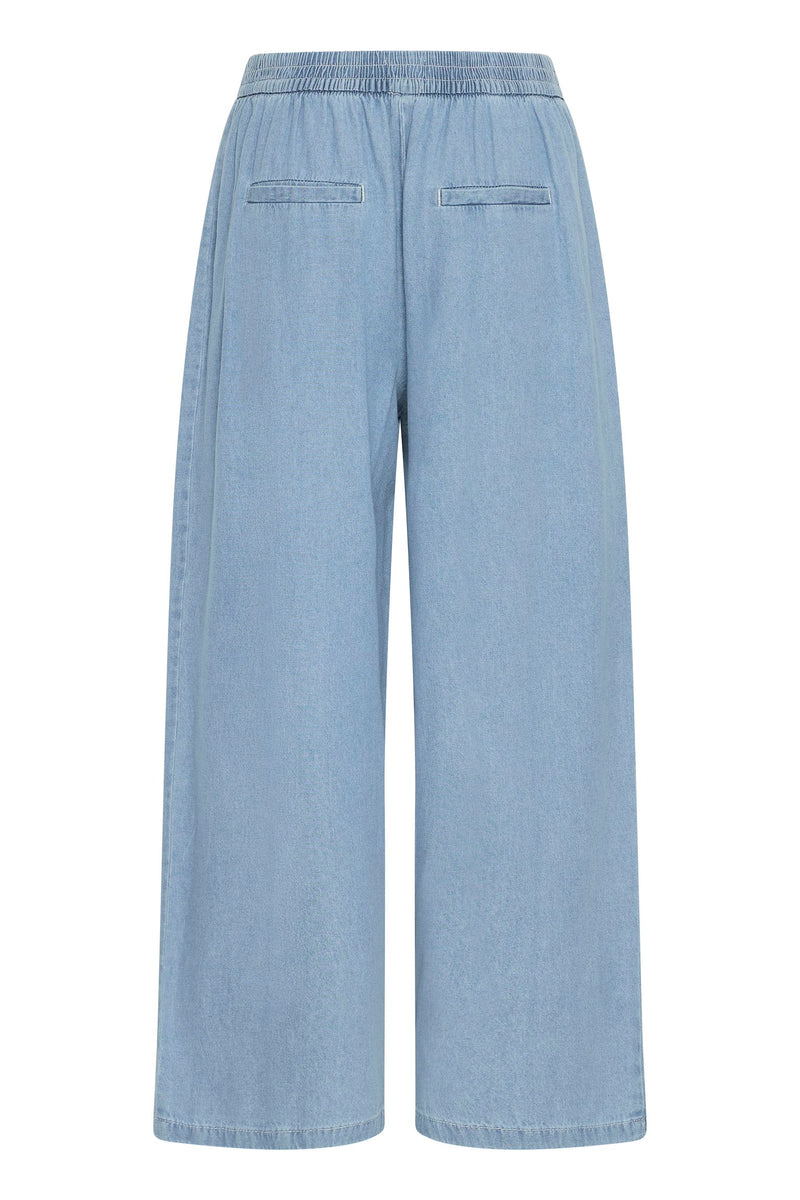 Ichi Pants Culotte light blue denim