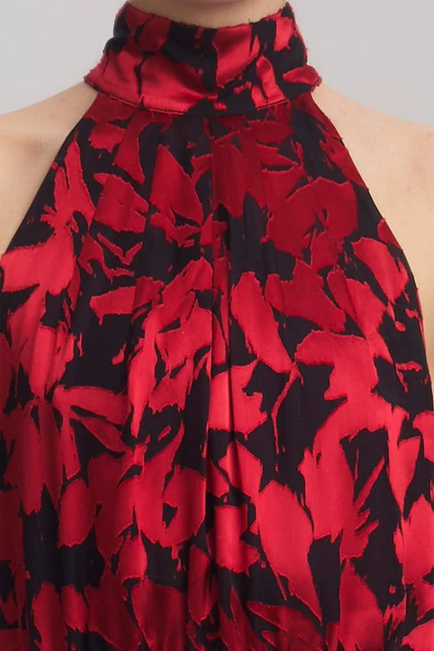 Gestuz Dress Elva red leaves