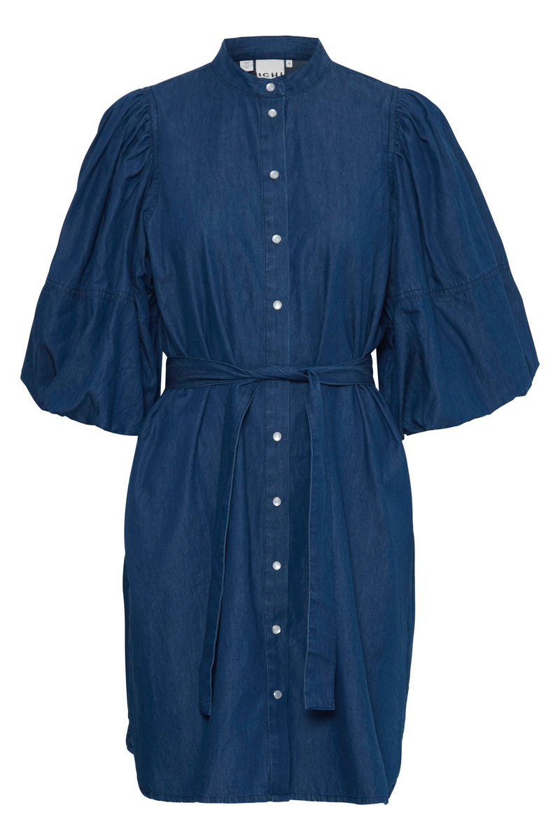 Ichi Dress Borgie Washed Dark Blue